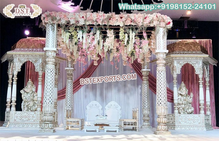 Rajwada Wedding Decor FRP Mandap With Temples