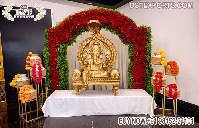 Prettiest Wedding Foyer Decor Ganpati Statue