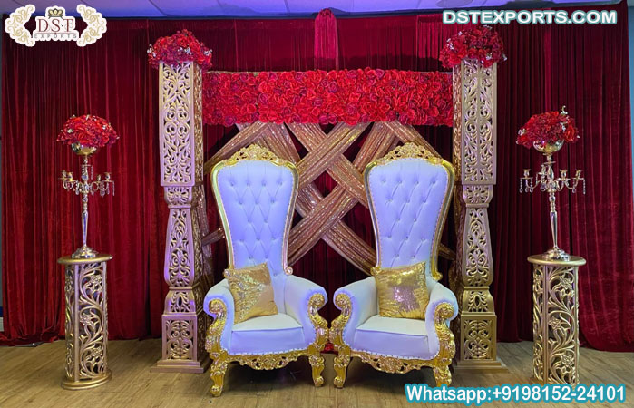 Designer Wedding High Back Throne Chair Set