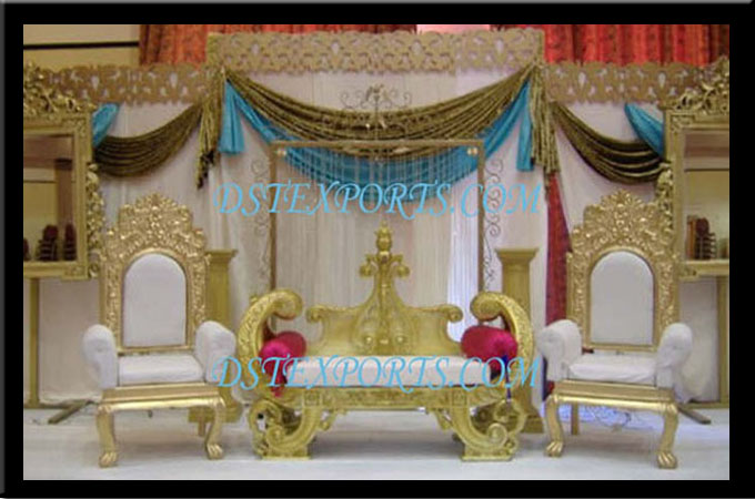 Indian Wedding Golden  Maharaja Stage set