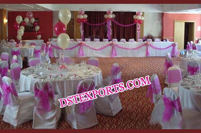 Wedding Banquet Hall Chair Covers With Table Cloth