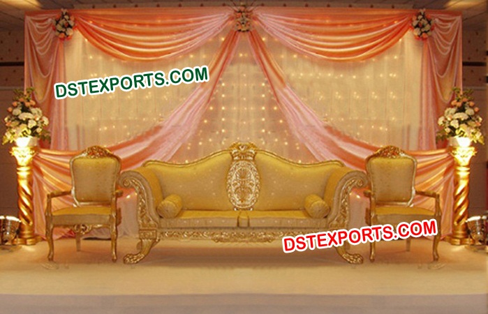 Latest Wedding Golden Stage Sofa Set