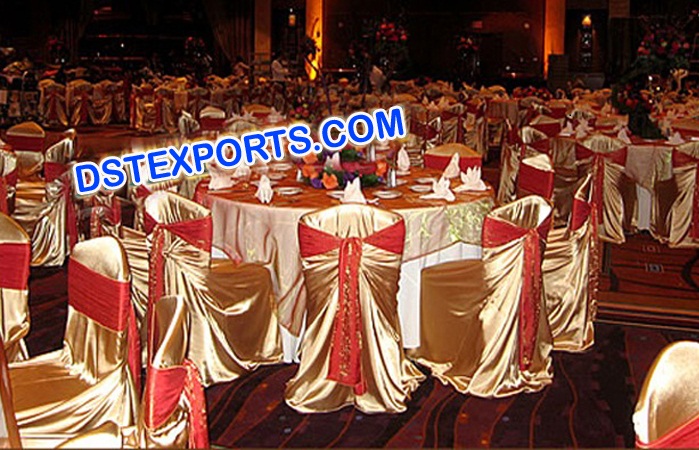 Banquet Hall Golden Chair Covers