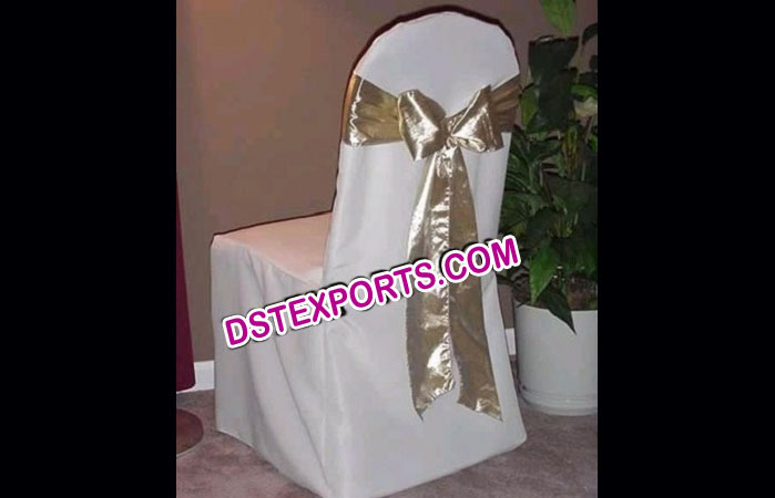 Wedding Single Chair Cover With Silver Sahas