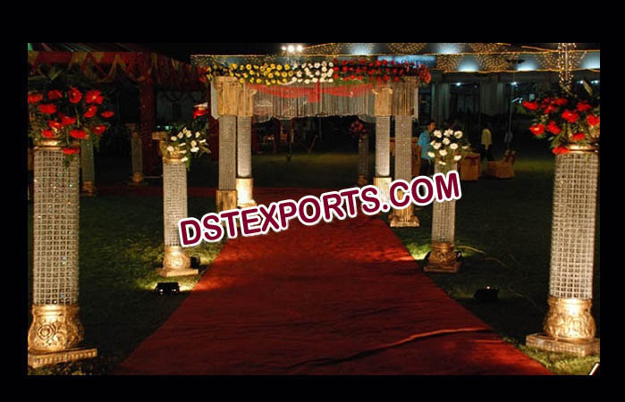 Indian Wedding Crystal Fitted Aisleway Pillars