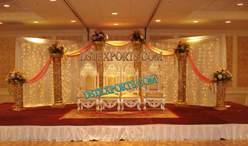 MUSLIM WEDDING GOLDEN LIGHTED STAGE SET