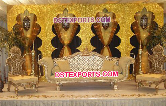 Latest Asian Wedding Gold Furniture