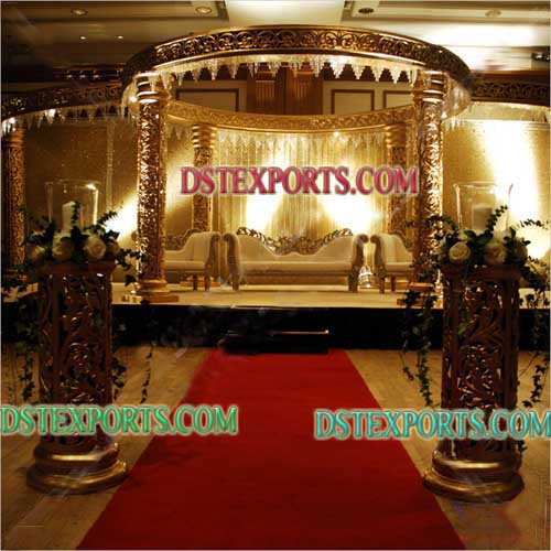 INDIAN WEDDING GOLDEN CARVED MANDAPAM