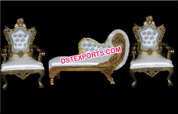 Asian Wedding Gold Metal Italian Style Sofa Set