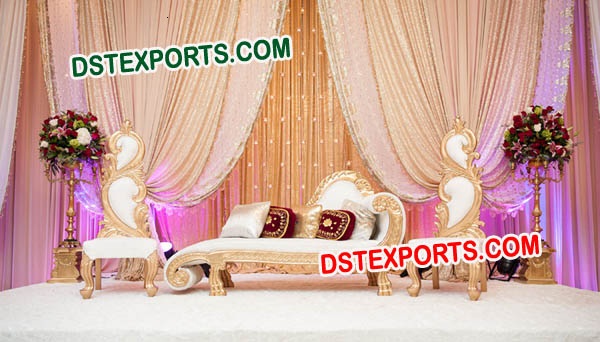 Asian Wedding Stage Gold Furniture Set