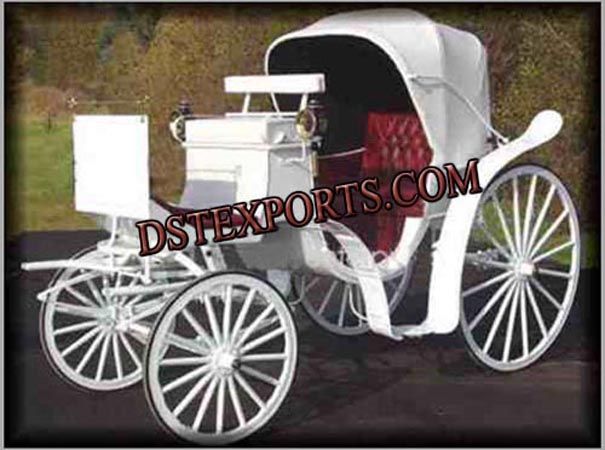 White Victoria Mini Horse Carriage
