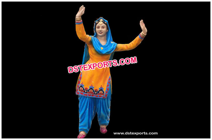 Dancing Punjabi Girl Fiber Statues