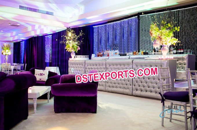 Wedding Wooden leather Tufted bar Table