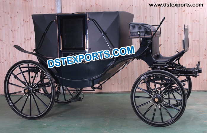 Black Covered Horse Drawn Carriage