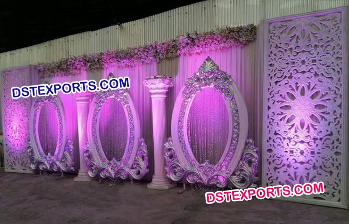 White Wedding Stage Backdrop Panels