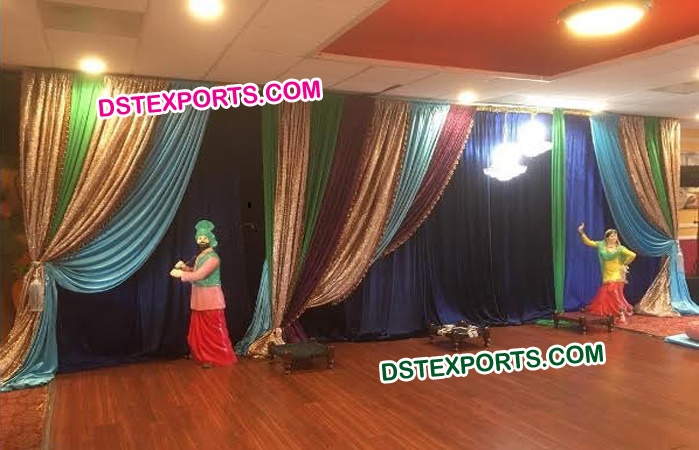 Punjabi Wedding Stage Backdrop Decoration