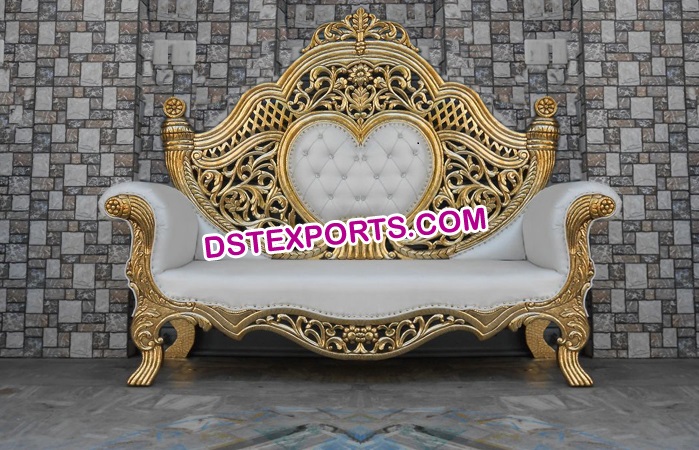 Golden Metal Carved Sofa
