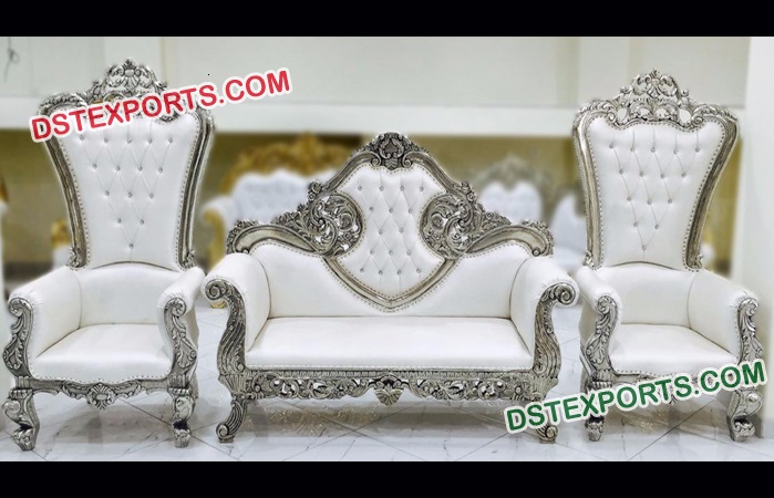 Silver Plated White Wedding Sofa Set