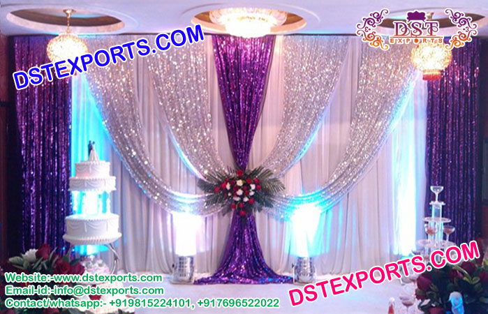 Glittering Sequin Wedding Stage Backdrop Curtains