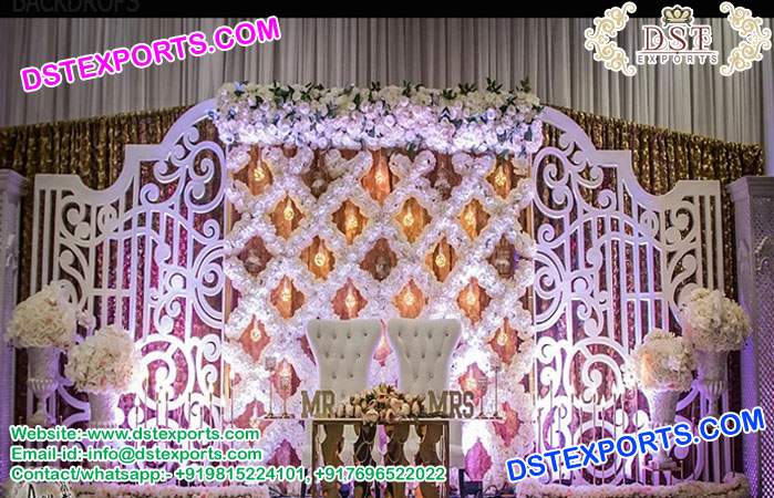 Latest Candle and Floral Decoration Wedding Stage