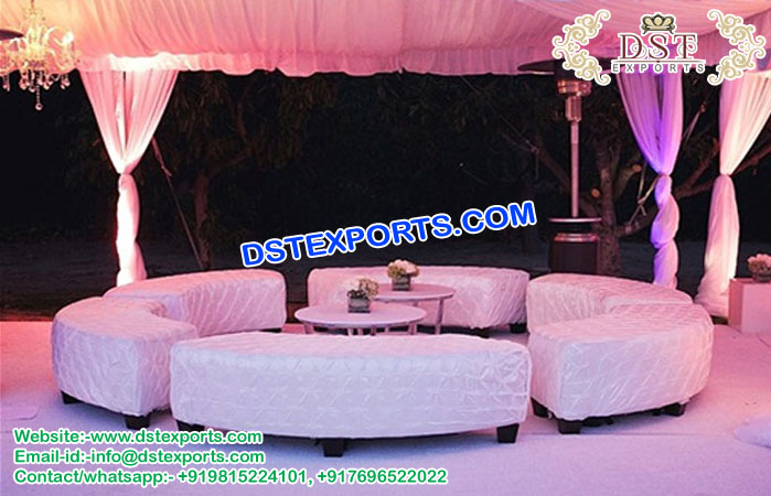 Modern White Leather Tufted Sofa Set