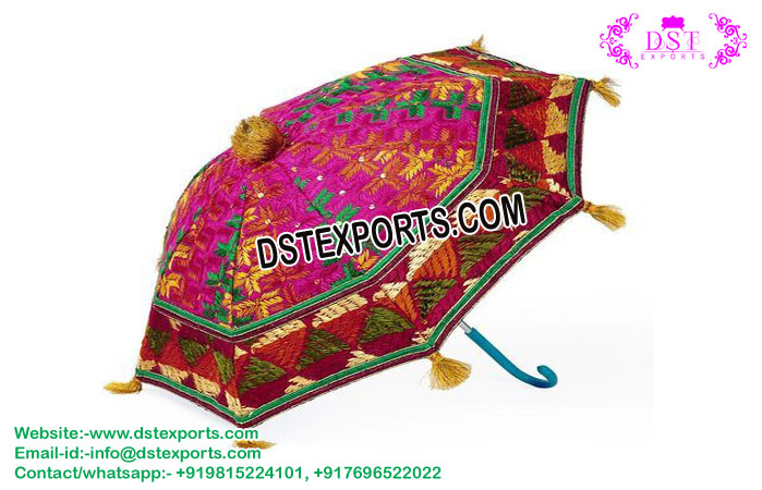 Punjabi Wedding Phulkari Umbrellas