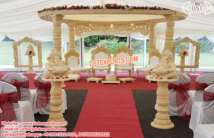 Traditional Wedding Wooden Mandap Decor