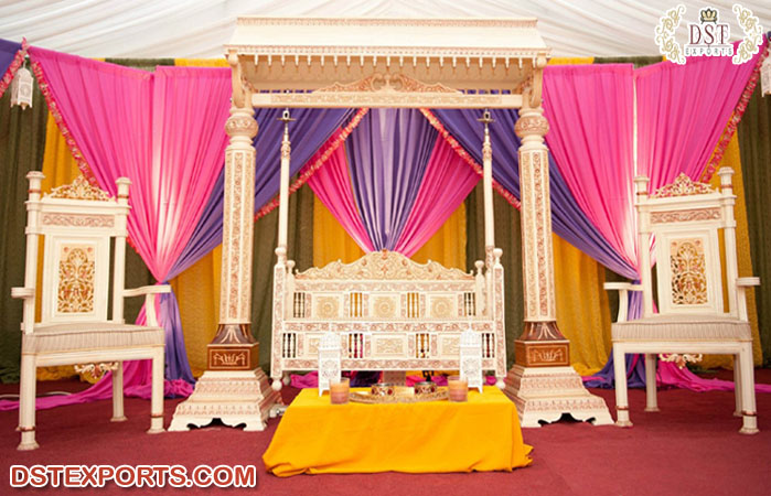 Wedding Mehndi Stage Vibrant Jhoola Set