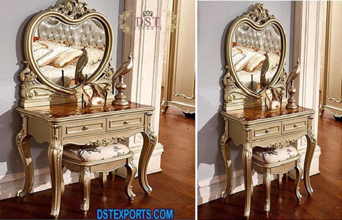 Luxury Baroque Dressing Table With Mirror