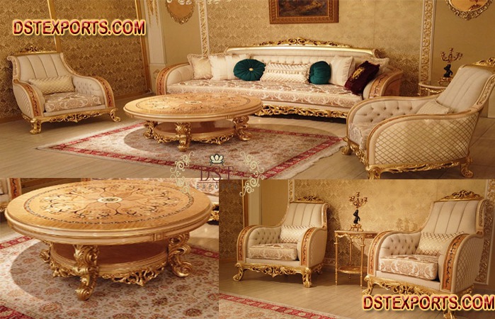 Luxury Golden Carved Sofa Set  For Home