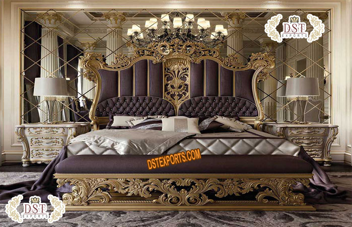 Maharaja Crown Style Bed With Nightstands