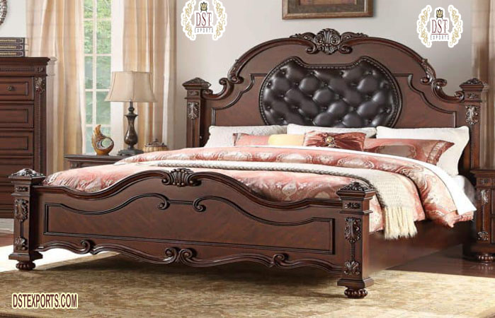 Antique Teak Wood Maharaja Style Bed