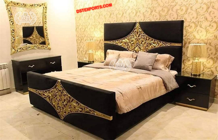 Modern High Gloss Carved   Bedroom Furniture