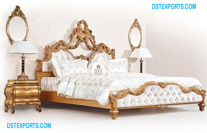 Luxury Classic King Size Bed With Nightstands