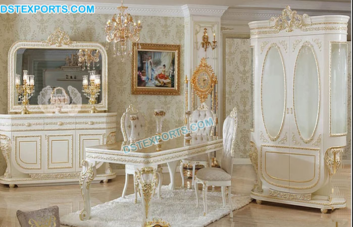 Italian White Finish Dining Room Furniture