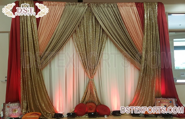 Shimmery Stage Backdrop For Wedding Decor