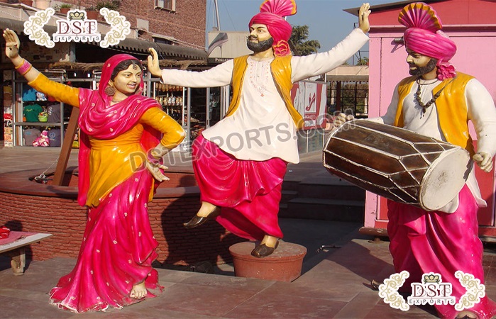 Punjabi Traditional Dancing Statue For Weddings