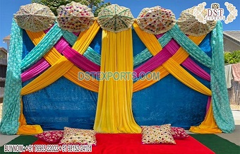 Punjabi Maiyan Ceremony Backdrop Curtains Decor