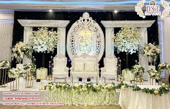 Glorious White Finish Wedding Reception Stage
