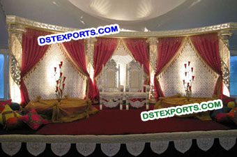Embroidered Muslim Wedding Stage Backdrop drapes