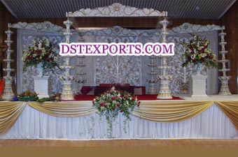 Asian wedding Fiber Six Pillars Fountain Stage