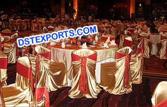Banquet Hall Golden Chair Covers