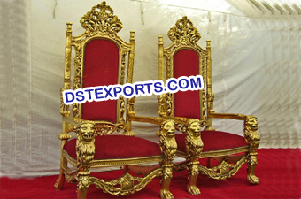 Indian Wedding Red & Gold Chairs Set