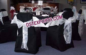 Wedding Black Chair Cover  With Sashas