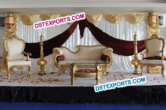Asian Wedding Gold Furniture Stage Set