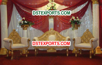 Wedding Golden Fiber Pillar Stage