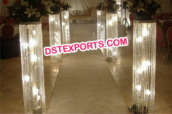 Wedding Lighted Walkway Crystal Pillars
