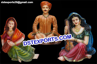 Beautiful Rajasthani Fiber Statue Set