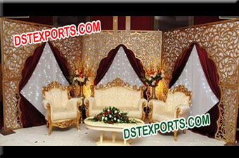 Muslim Wedding Golden Backdrop Screen