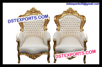 Latest Design Golden Brass Metal Wooden Chairs Set